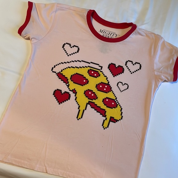 Pixel Pizza Hearts T-Shirt - Picture 2 of 3